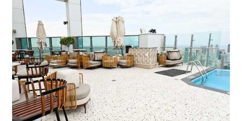 Swimming pool side at SLS Dubai Hotel & Residences