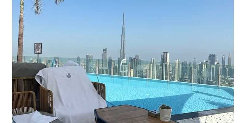 Pool with Burj Khalifa view
