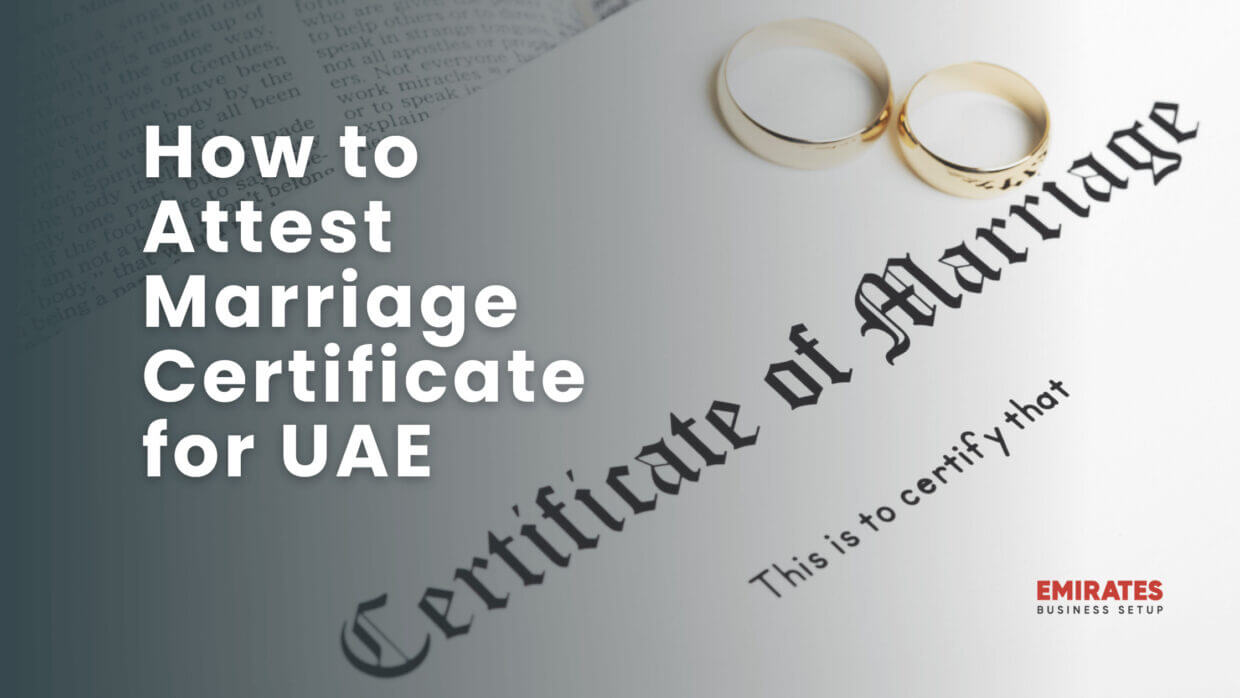 Graphic image of marriage certificate attestation services in Dubai