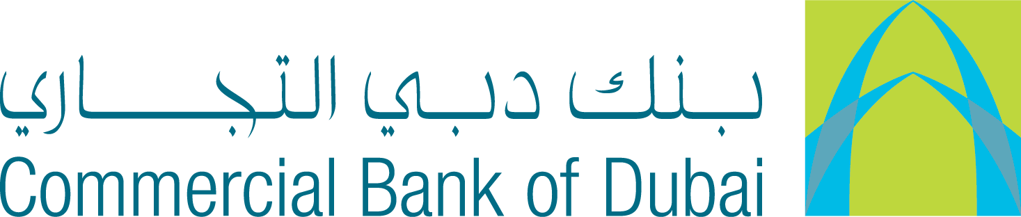 Commercial bank of Dubai logo.