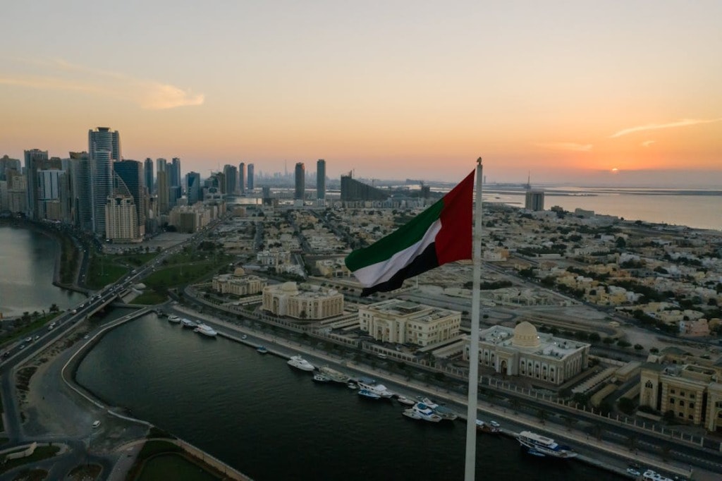 UAE Flag on sea-side
